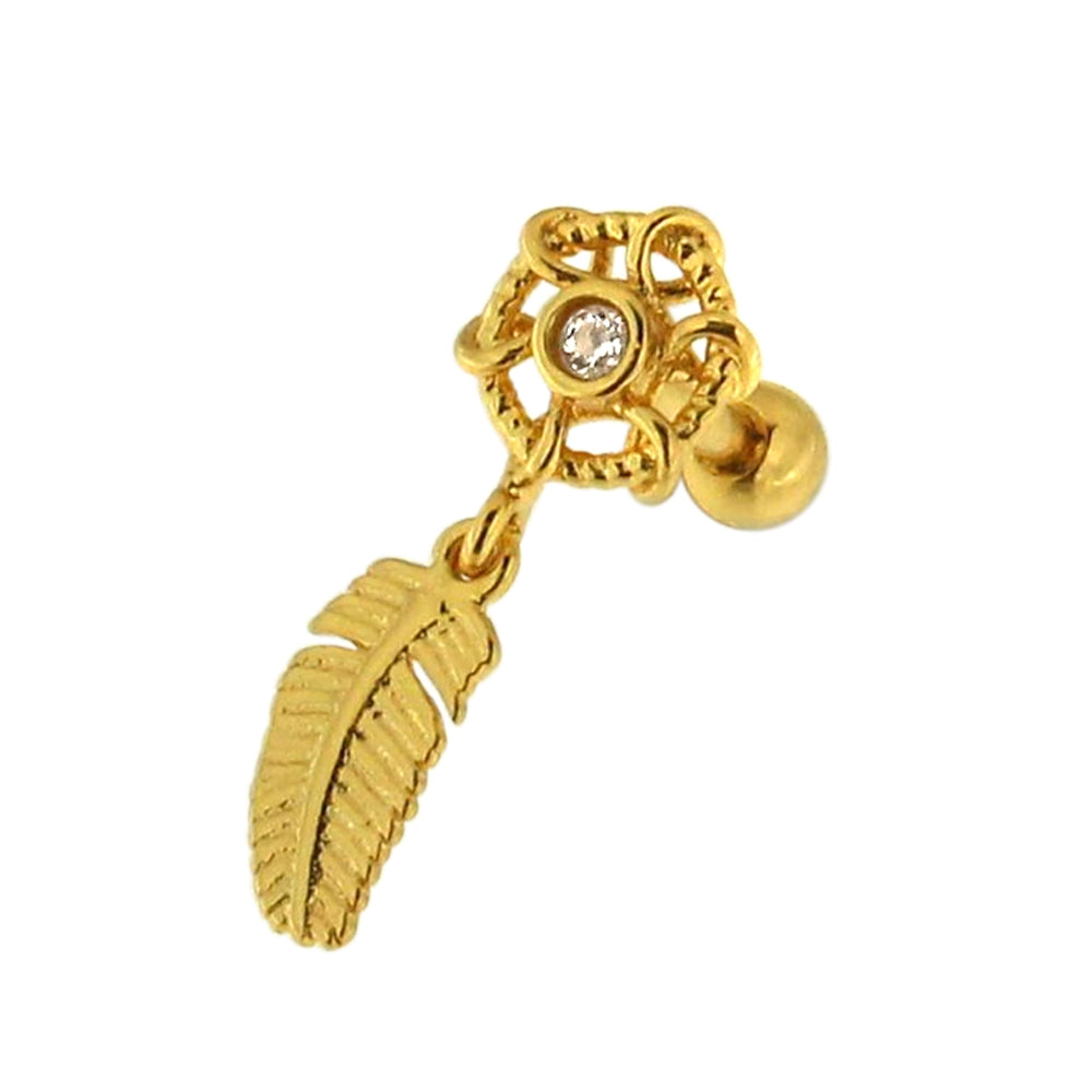 Dream Catcher with Hanging Cartilage Helix Tragus Piercing Ear Stud