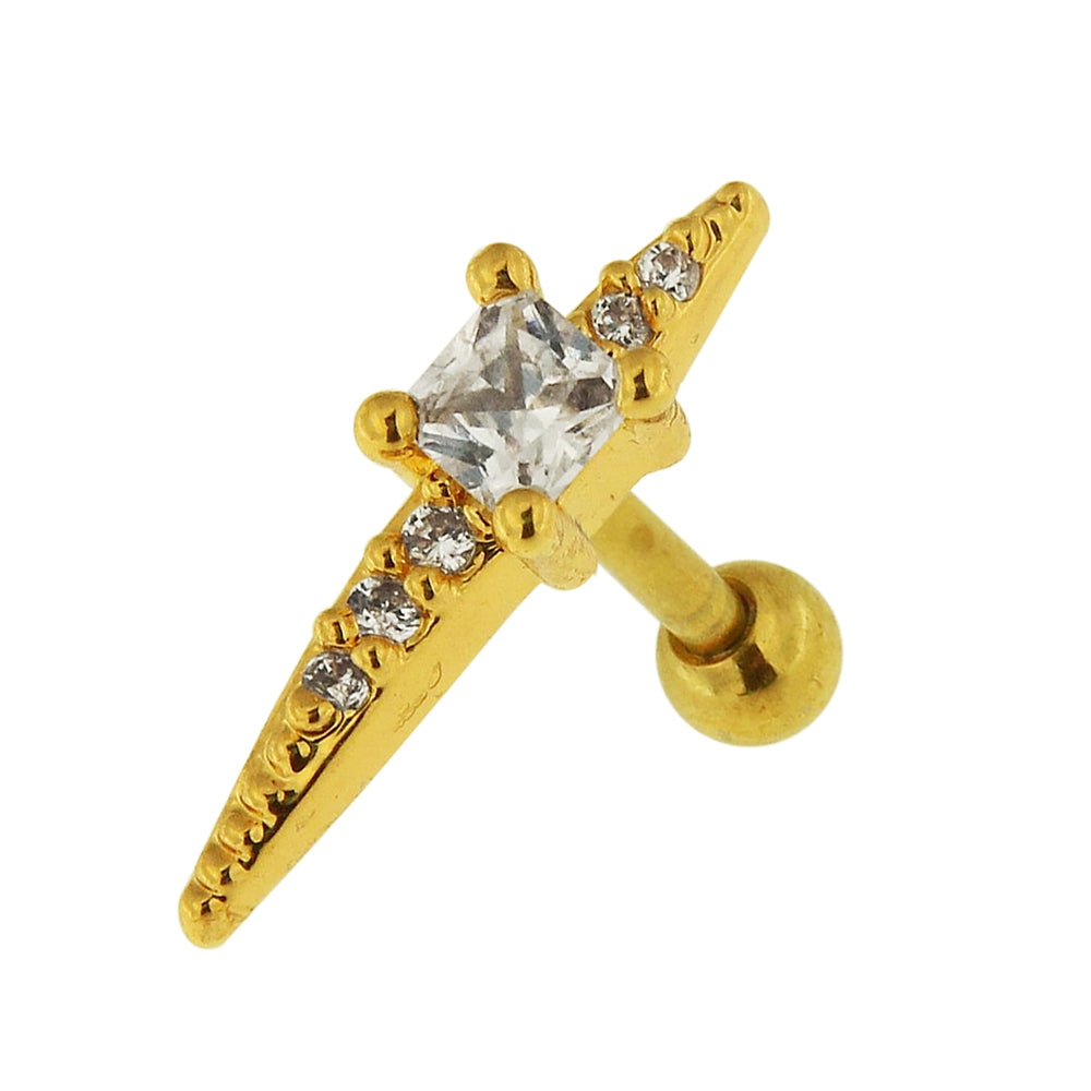 Jeweled Axe Cartilage Helix Tragus Piercing Ear Stud