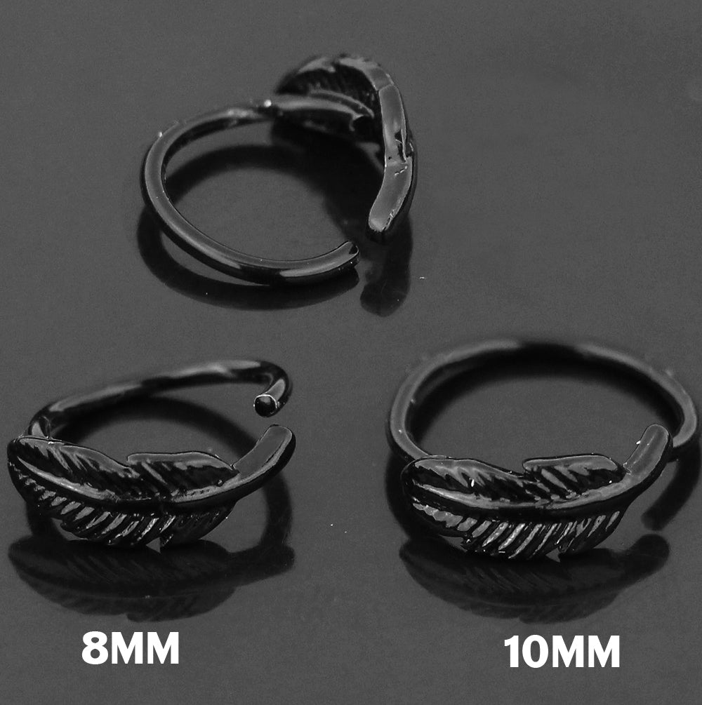Leaf Style Cartilage Helix Tragus Hoop Ring Stud