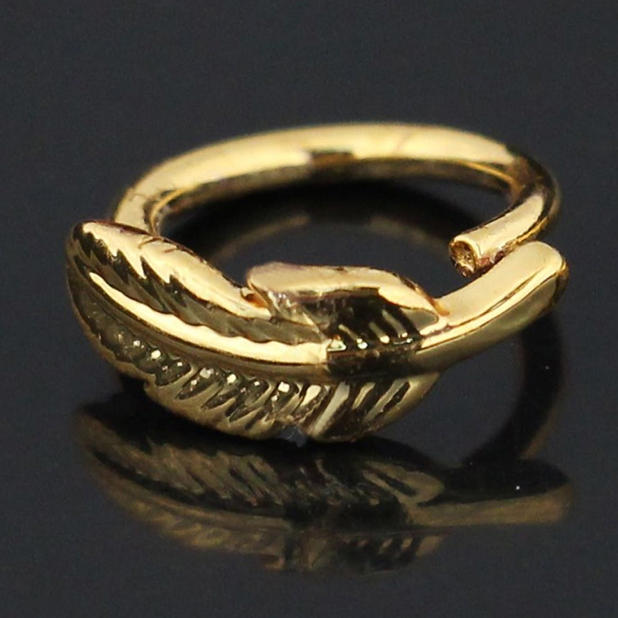 Leaf Style Cartilage Helix Tragus Hoop Ring Stud