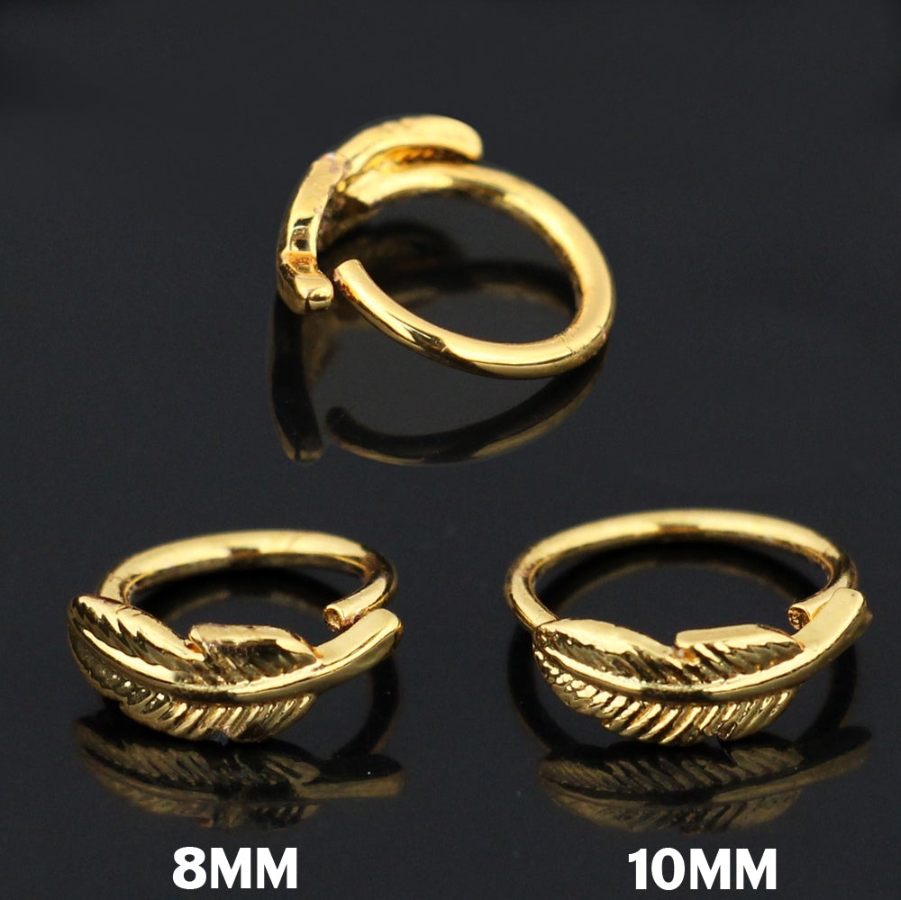 Leaf Style Cartilage Helix Tragus Hoop Ring Stud