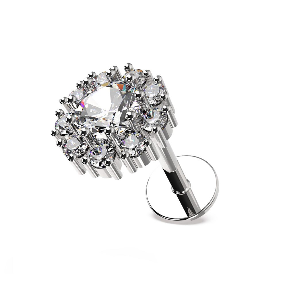Flower Jeweled Cartilage Helix Tragus Piercing Ear Stud