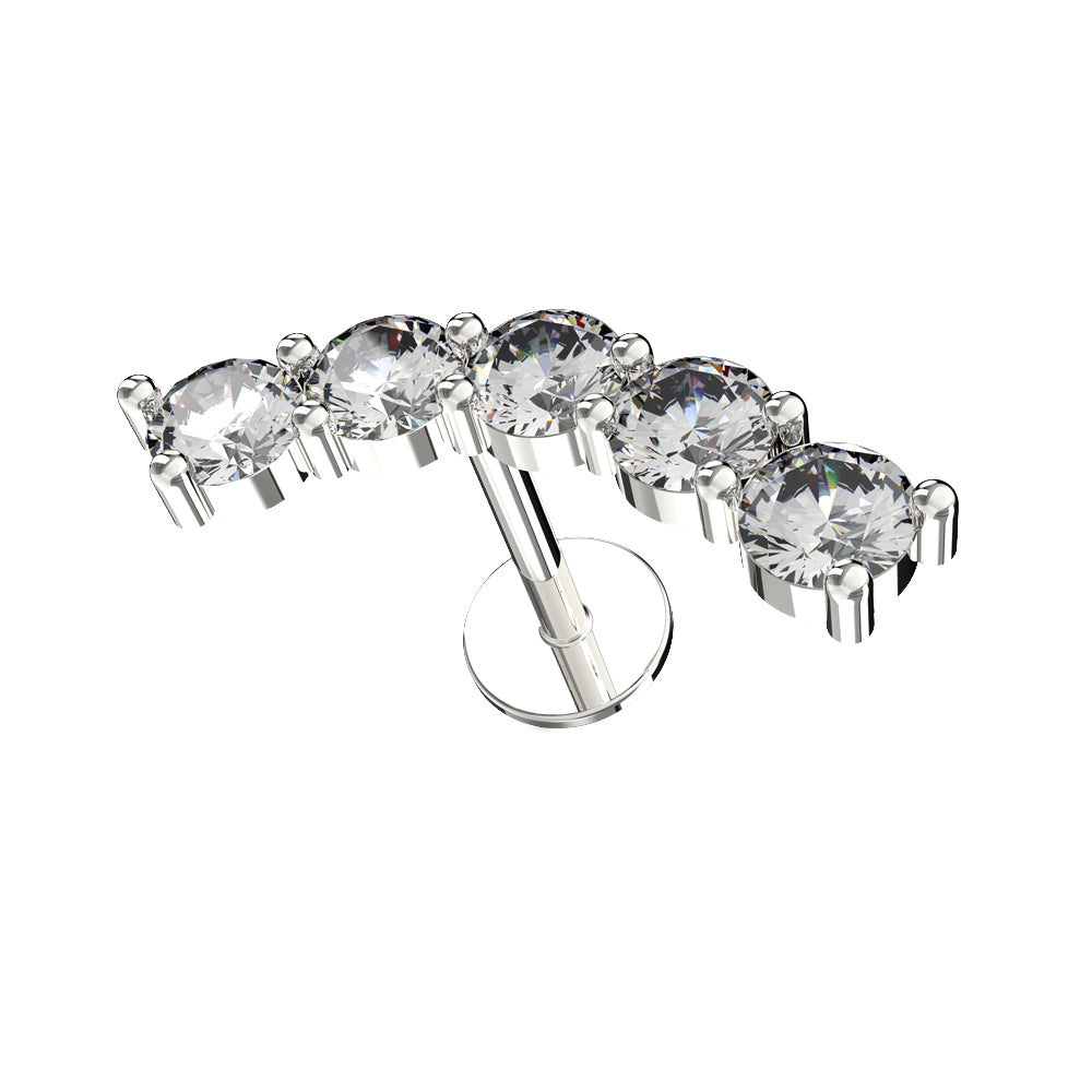 Rounded CZ Jeweled Surgical Steel Helix Tragus Piercing Ear Stud