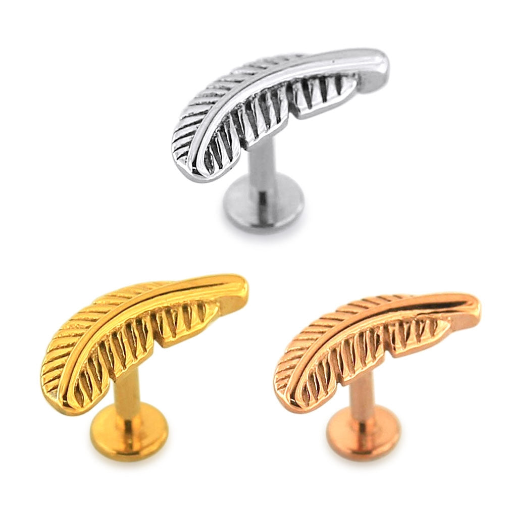 Leaf Surgical Steel Helix Tragus Piercing Ear Stud