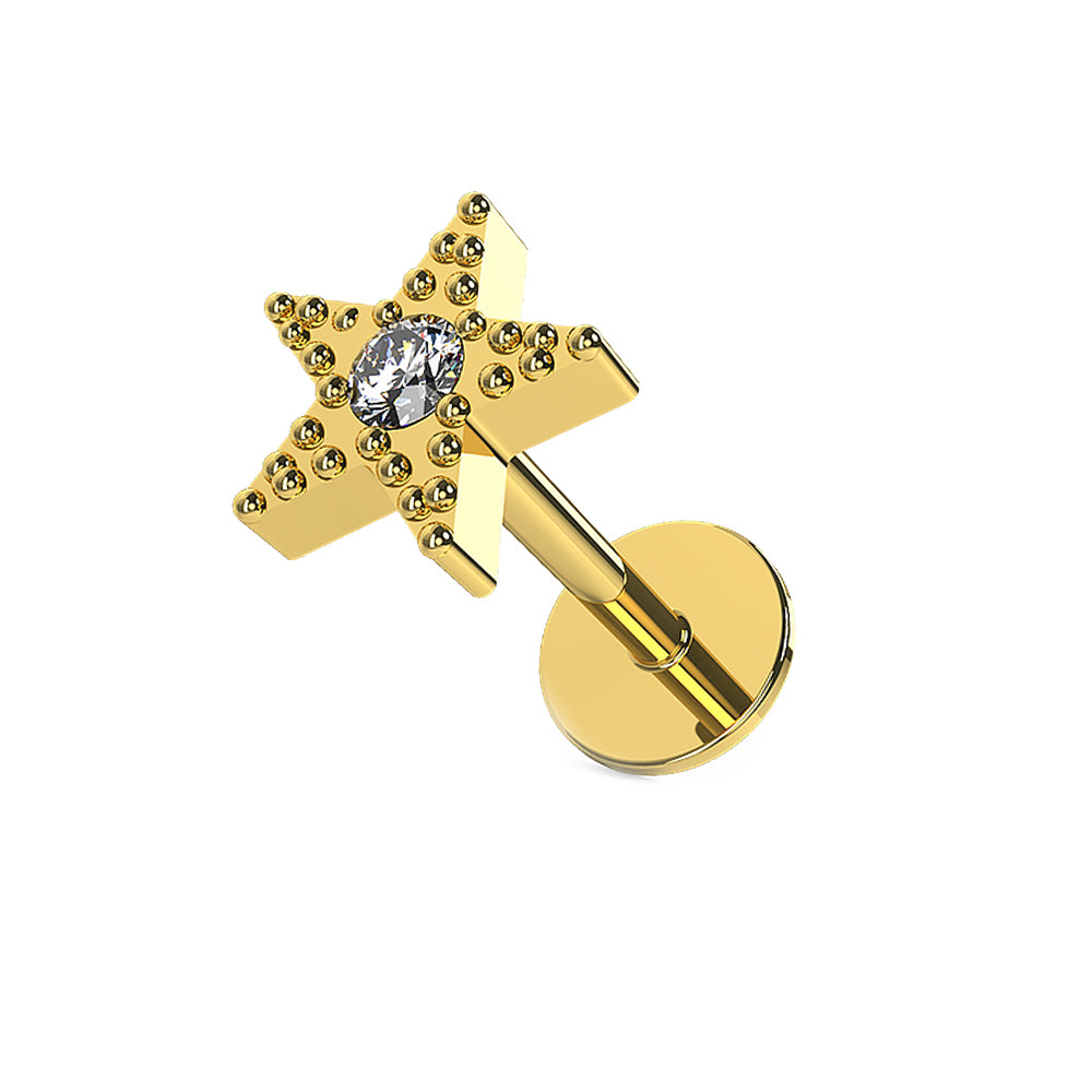 Tiny Jeweled Star Surgical Steel Helix Tragus Piercing Ear Stud