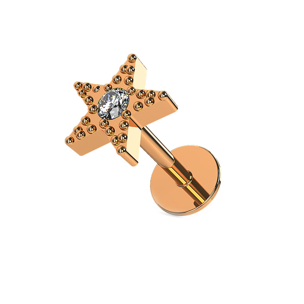 Tiny Jeweled Star Surgical Steel Helix Tragus Piercing Ear Stud