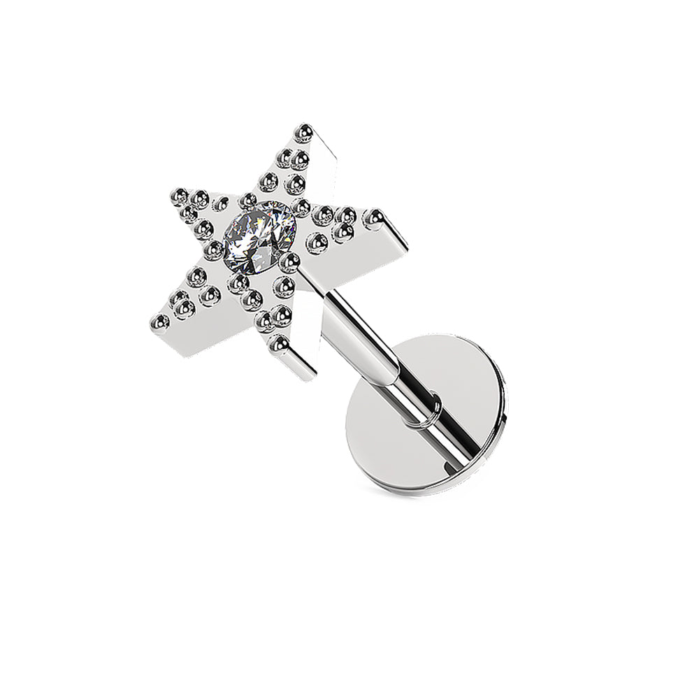 Tiny Jeweled Star Surgical Steel Helix Tragus Piercing Ear Stud