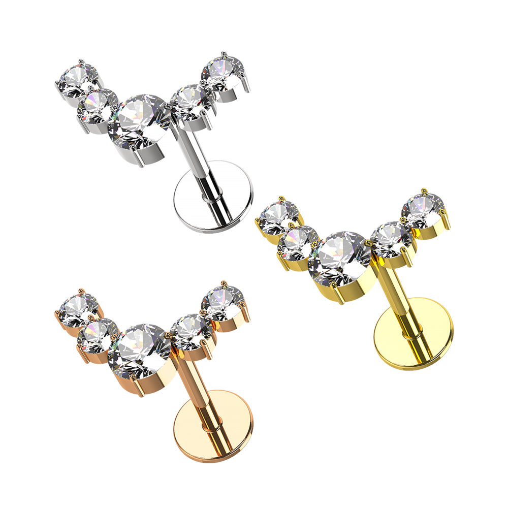 Reindeer Antlers CZ Surgical Steel Helix Tragus Piercing Ear Stud