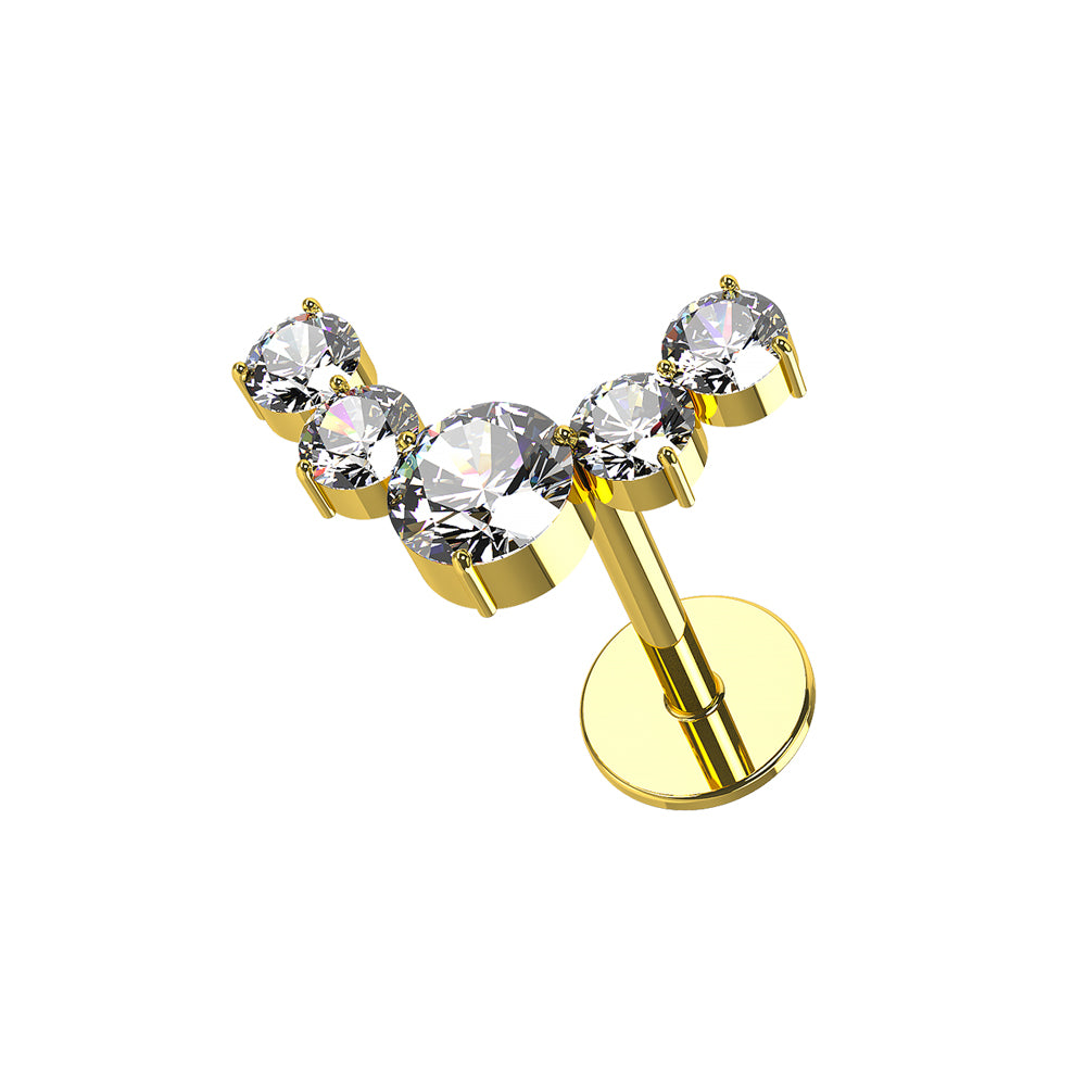 Reindeer Antlers CZ Surgical Steel Helix Tragus Piercing Ear Stud