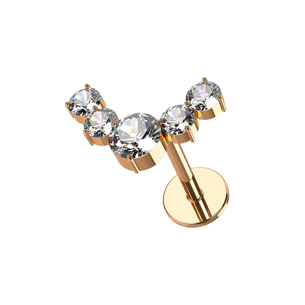 Reindeer Antlers CZ Surgical Steel Helix Tragus Piercing Ear Stud