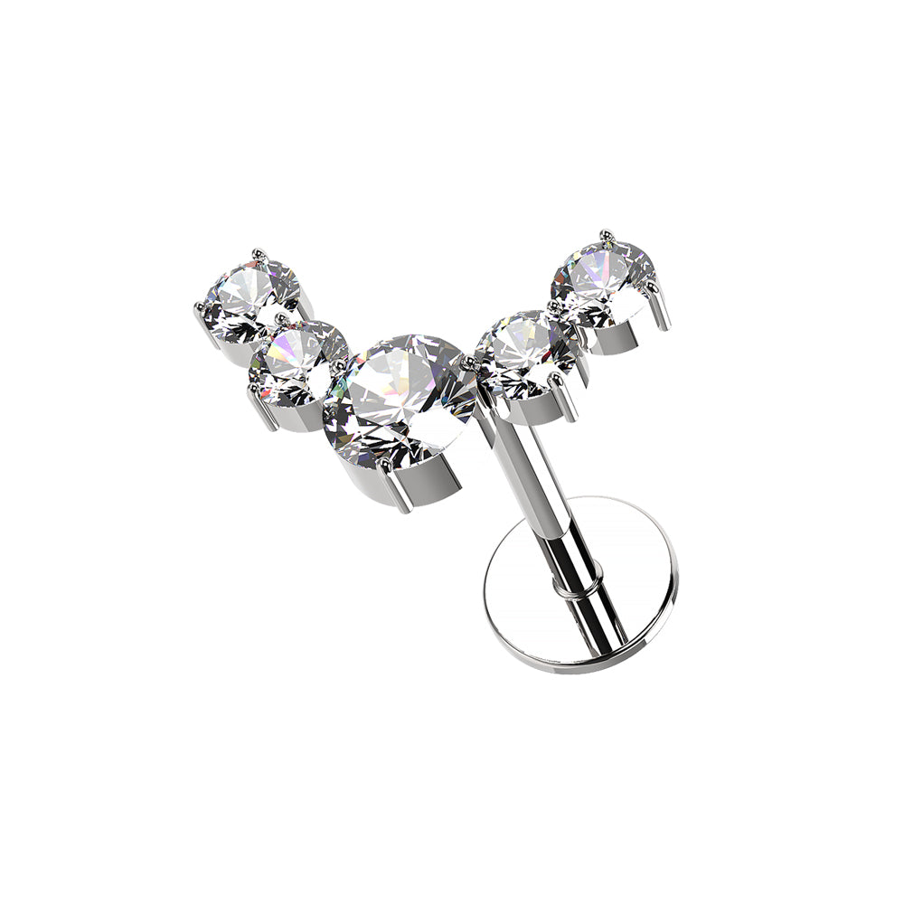 Reindeer Antlers CZ Surgical Steel Helix Tragus Piercing Ear Stud