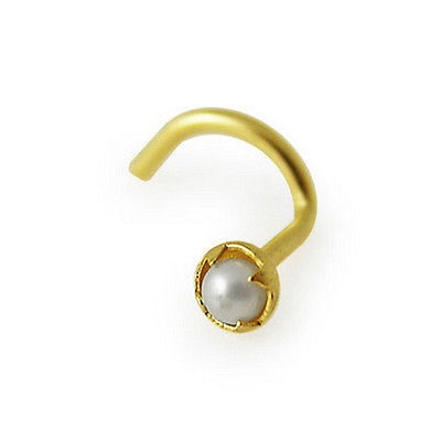 14K Gold Natural Pearl Nose Pin