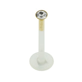 Bio Flex Lip Labret with 14K Gold 2mm Round Stone Head