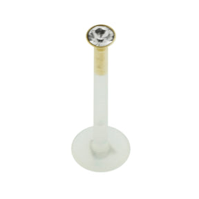 Bio Flex Lip Labret with 14K Gold 2mm Round Stone Head