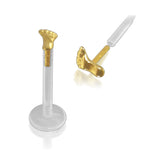 Bio-Plast Lip Labret with Foot Shaped 14K Gold Head