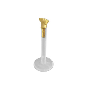 Bio-Plast Lip Labret with Foot Shaped 14K Gold Head