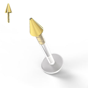 Bio-Plast Lip Labret with Cone Shaped 14K Gold Head