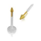 Bio-Plast Lip Labret with Cone Shaped 14K Gold Head