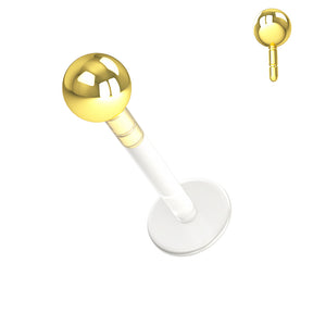 Bio-Plast Lip Labret with 14K Gold Ball Head