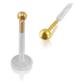 Bio-Plast Lip Labret with 14K Gold Ball Head