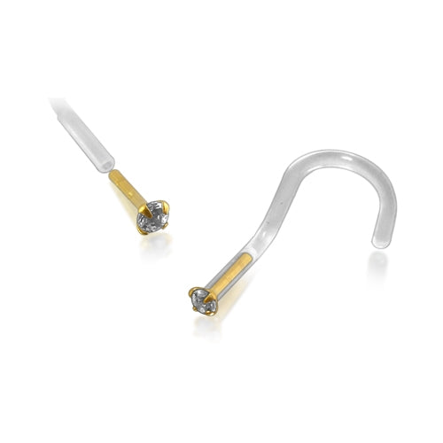 Bio-Plast Nose Screw with 14K Gold Head with 1.5MM Stone