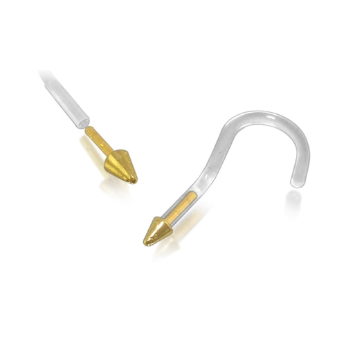 Bio-Plast Nose Screw with Cone Shaped 14K Gold Head