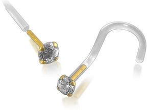 Bio-Plast Nose Screw with 14K Gold Round Head