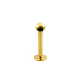 14K Gold Internal Lip Labret with 3mm Ball Top