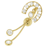 Fancy Jeweled Roman Design  Dangling 14K Gold Navel Ring