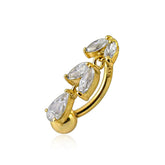 Jeweled Dangling 14K Gold navel Ring