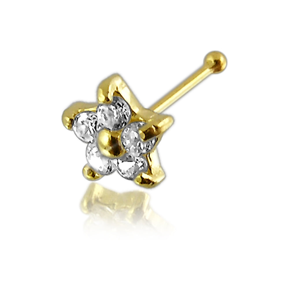Genuine DIAMOND Nose Pin With 14K Gold