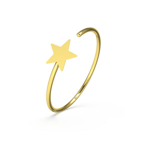 14K Gold Star Open Hoop Nose Ring