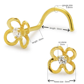 14K Gold Butterfly Nose Screw