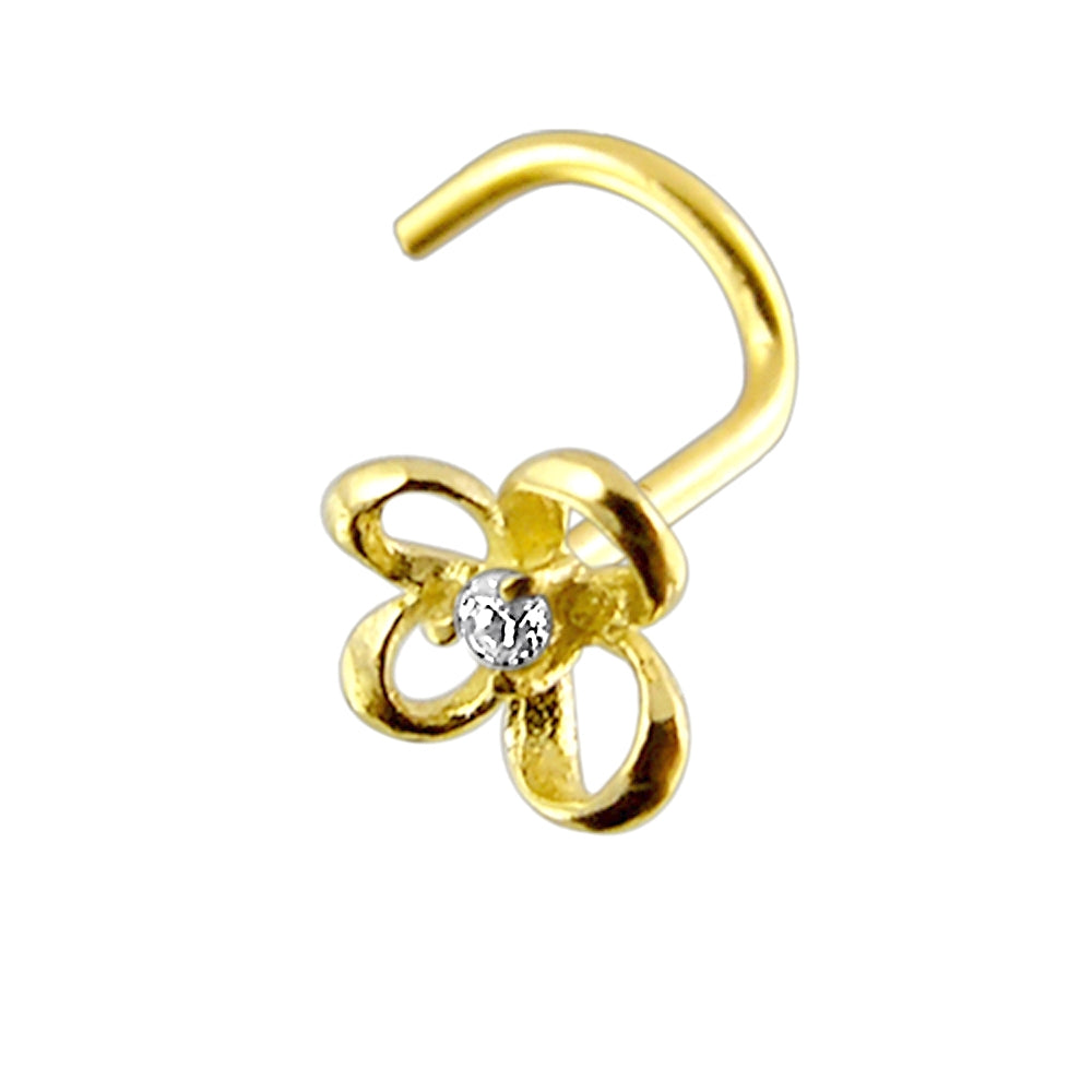 14K Gold Butterfly Nose Screw