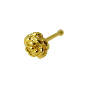 14K Gold Rose Ball End Nose Pin