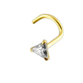 14K Gold Triangle Jeweled Nose Screw