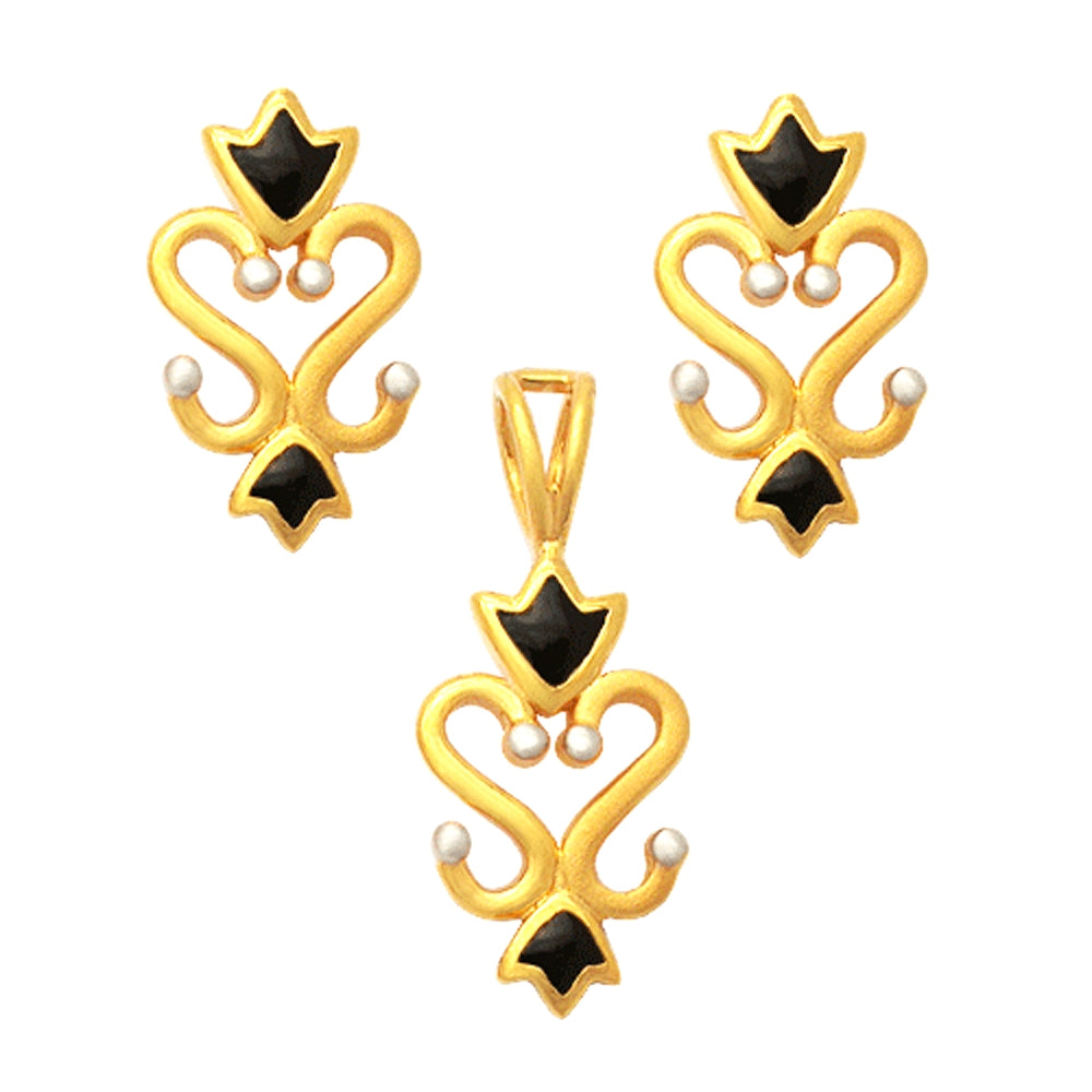 22K Enamaled Filigree Gold Set Jewelry