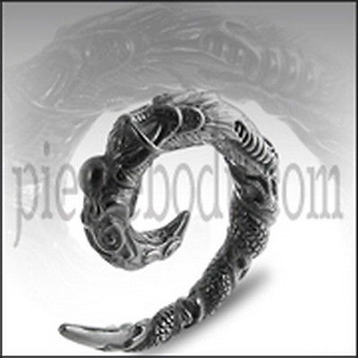 5Pcs. Black UV Dragon Spiral Ear Expanders Piercings