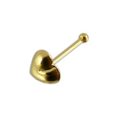 9K Plain Heart Ball End Nose Stud