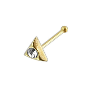 9K Jeweled Triangle Ball End Nose Pin