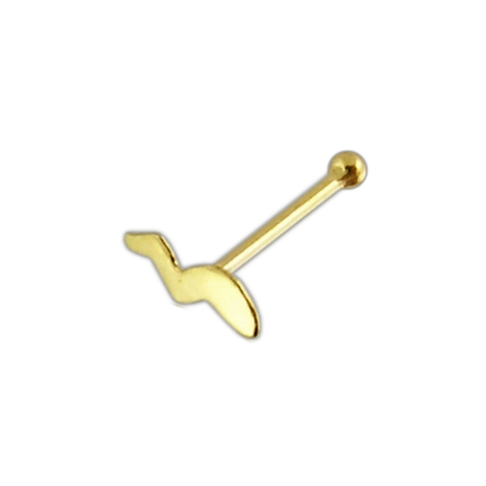 9K Gold Sperm Ball End Nose Pin