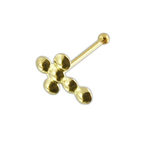 9K Gold Cross Ball End Nose Pin