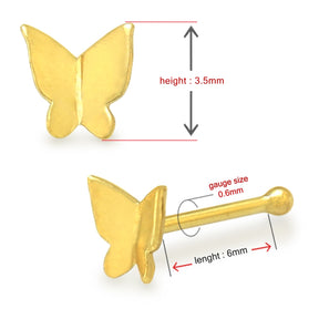 9K Gold Ball End Butterfly Nose Pin