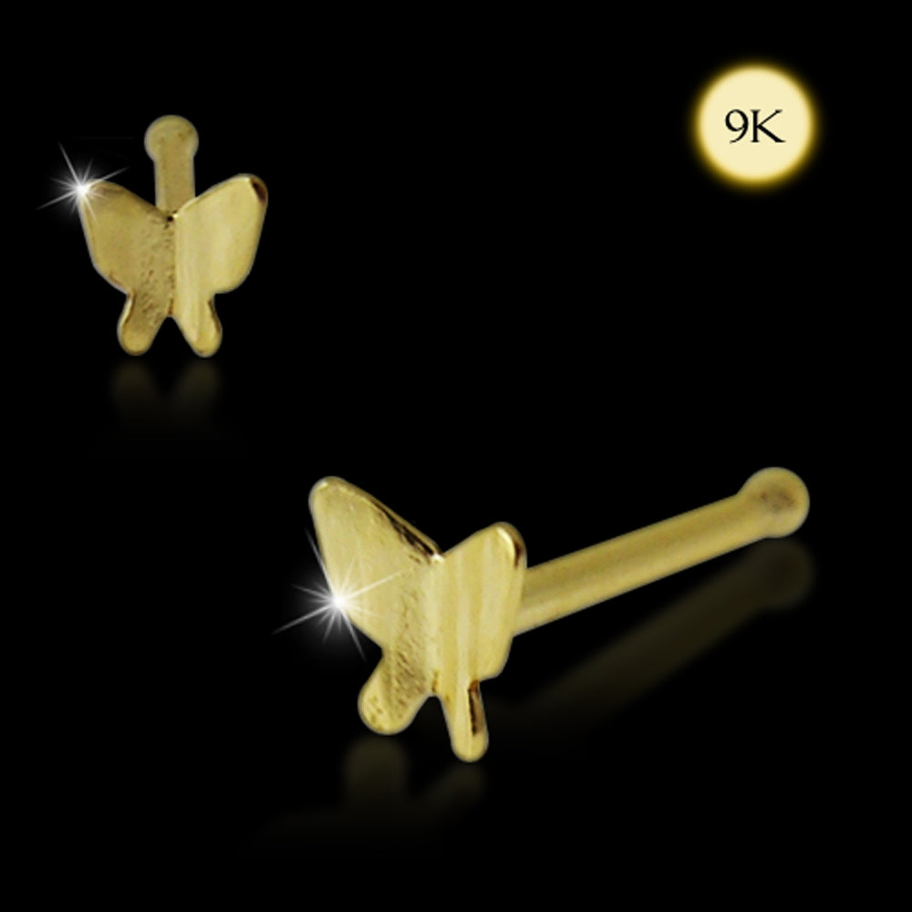 9K Gold Ball End Butterfly Nose Pin