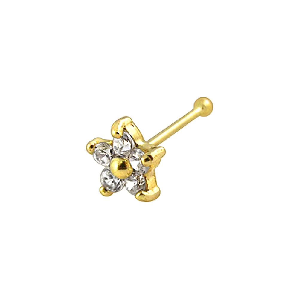 9K Gold Jeweled Nose Pin