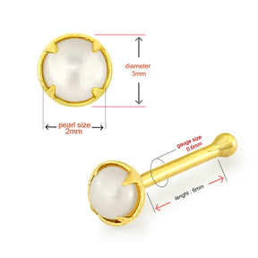 9K Gold Natural Pearl Nose Pin