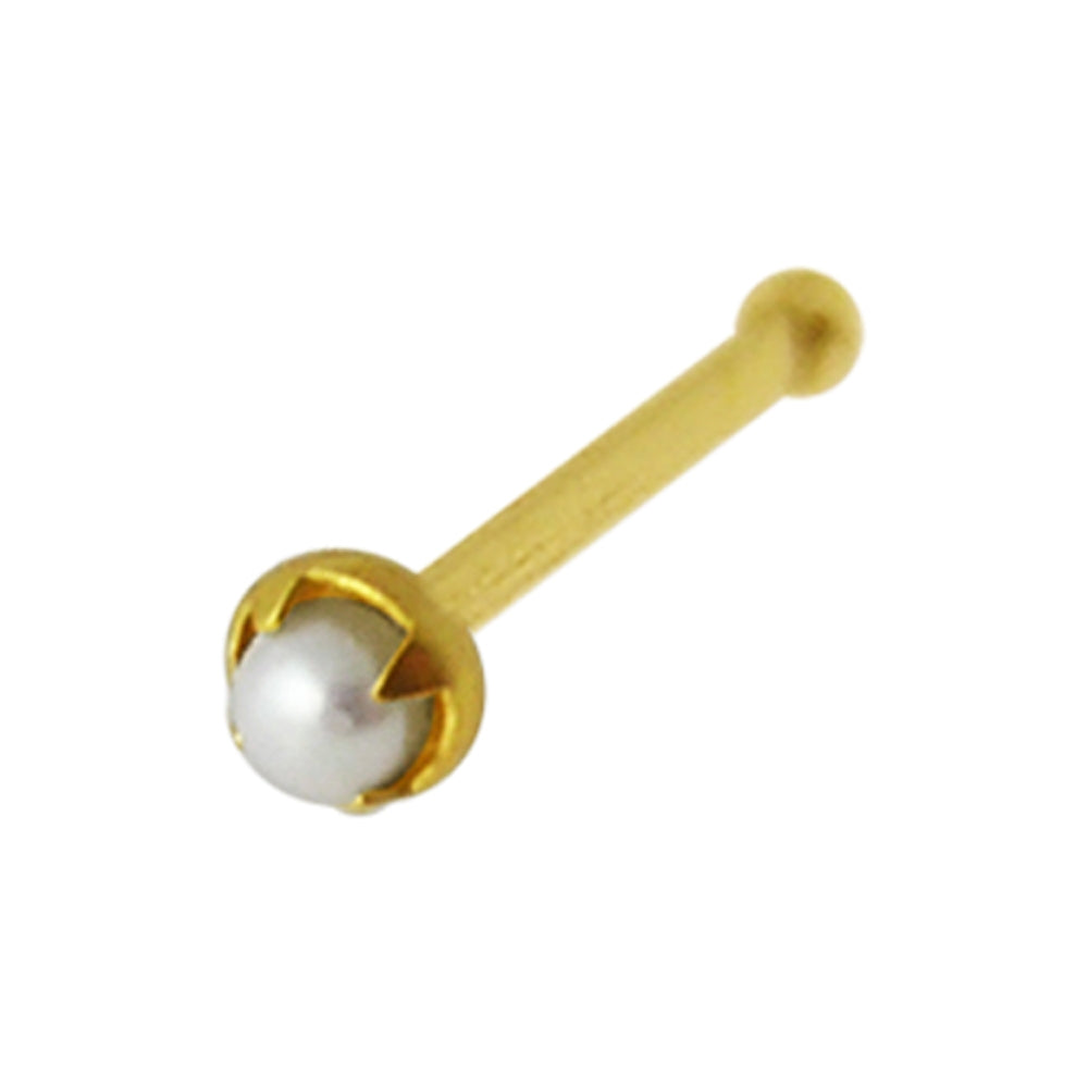 9K Gold Natural Pearl Nose Pin