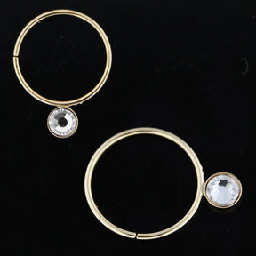 9K Gold Jeweled Seamless Continues Hoop Nose Ring