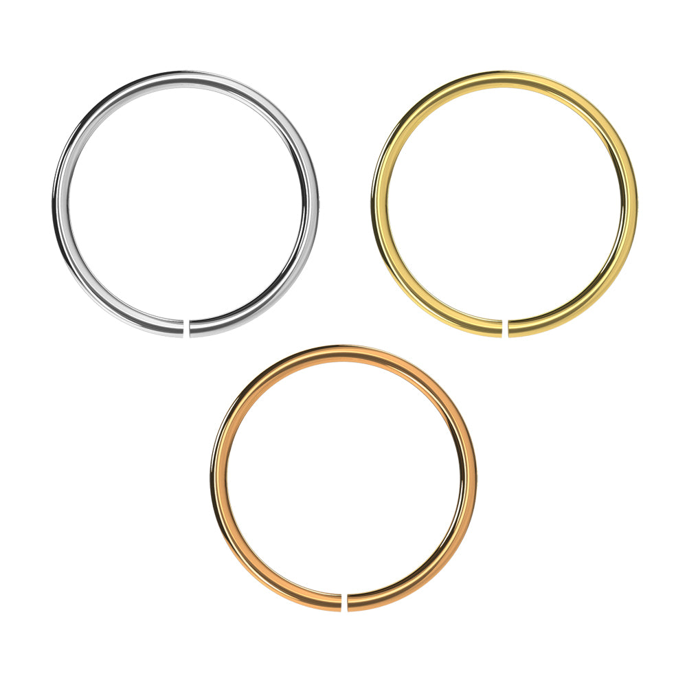9K Gold 6 mm Seamless Continuous Nose Hoop Ring in Box