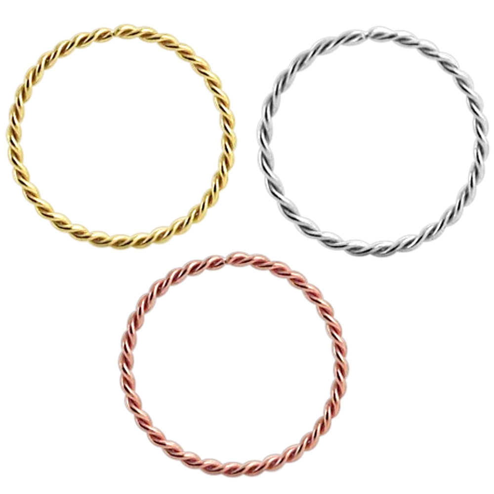 9K Gold Continuous Twister Hoop Nose Ring